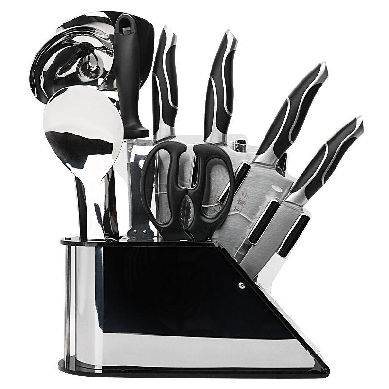 正品王麻子十一件套刀不锈钢家用全套厨房刀具组合套装菜刀厨具