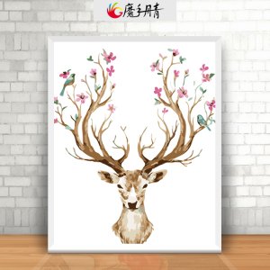 class=h>装饰 /span> span class=h>画 /span>简单发财鹿