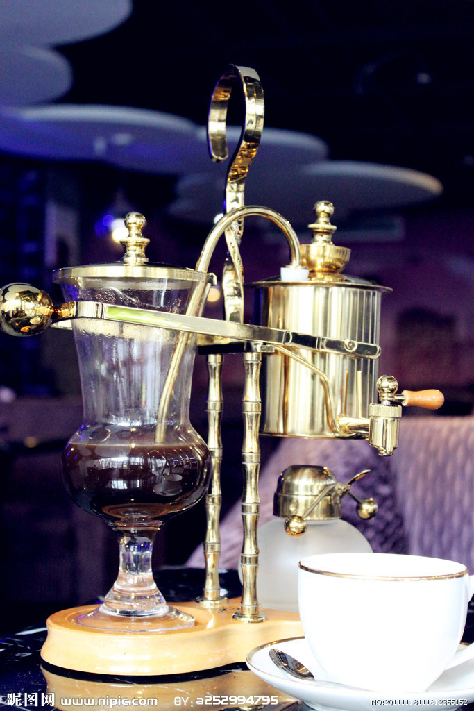皇家比利时咖啡壶竹节型虹吸式咖啡壶 比利时壶 金色银色