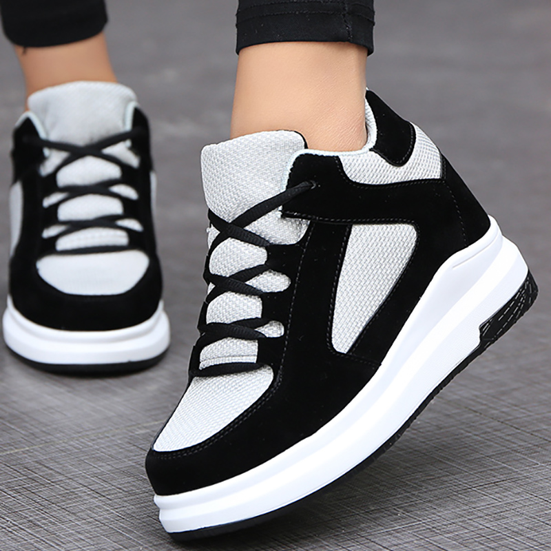 春季新款网面透气内增高女鞋8cm 韩版百搭厚