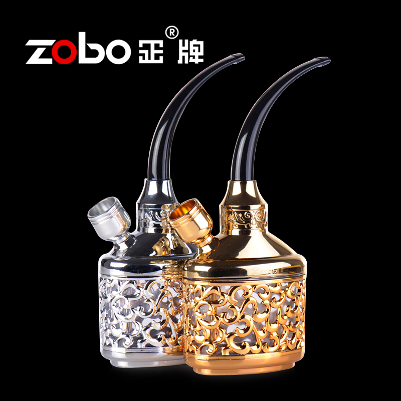 zobo正牌水烟筒水烟壶烟斗小号双重循环过滤器烟具双烟锅双用全套