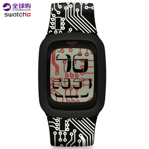 专柜正品swatch斯沃琪touch触摸屏幕中性情侣手表黑白协奏surb117 $