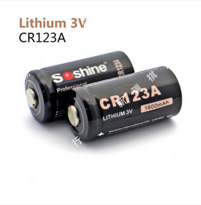 Soshine 正品锂锰不可充电池CR123A手电筒用电压3.0V 1600毫安时