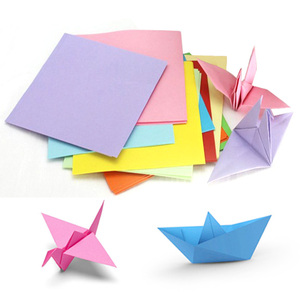 米芽2017新款 儿童手工折纸彩纸幼儿园彩色正方形千纸鹤 diy制作