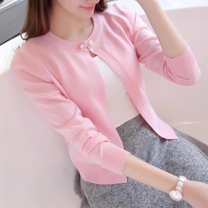 针织衫女开衫薄外套春秋装新款短款百搭毛衣外搭小披肩 防晒衫秋装外套