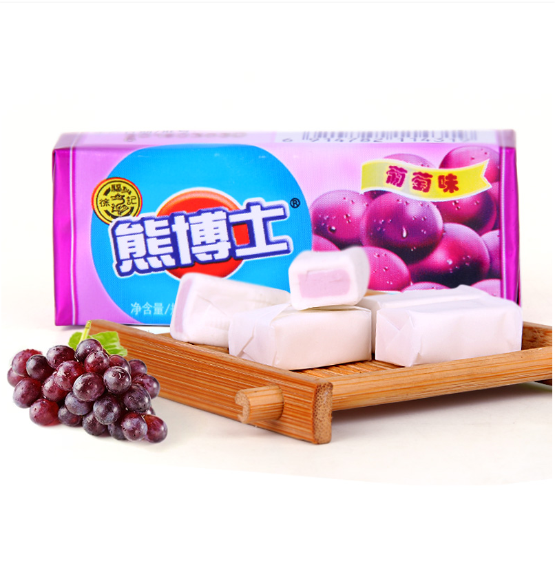 徐福记熊博士口嚼糖桔子水蜜桃葡萄味22g 儿童糖果嚼劲网红零食