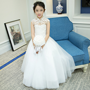 儿童礼服女童公主裙主持人钢琴演出服花童礼服女孩春季婚纱晚礼服