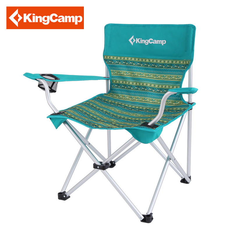 KingCamp户外便携靠背扶手椅舒适速开铝管椅 可折叠沙滩椅KC7008