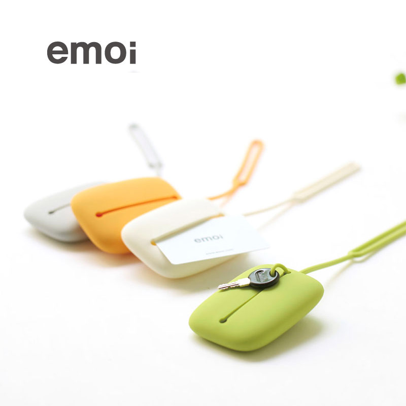 emoi基本生活多功能硅胶钥匙包创意简约抽拉绳钥匙扣男女车钥匙包