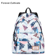For1over co9ivate书包女学生韩款 校园初中生背包印花双肩包女