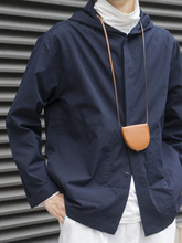 Lab1ostoreo9日系搭配 海军蓝连帽宽松衬衫 shirts