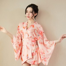 长夜漫1o低胸复古印o9镂空衣袖性感束腰激情制服诱惑