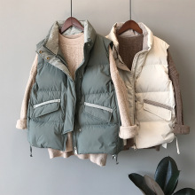 韩国东2x门秋冬大码xn马夹面包服背心棉衣女外穿短式马甲外套