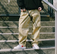 US联ac街牌弹力宽od节裤脚BBOY练舞纯色街舞滑板休闲裤