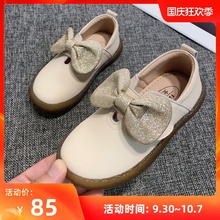 公主鞋an皮2020ie黑色(小)皮鞋宝宝软底宝宝鞋韩款单鞋