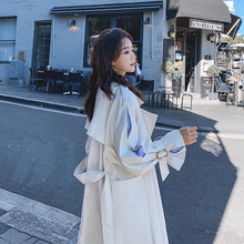 风衣女an长式202ie新式流行气质(小)个子薄韩款宽松春秋季外套女