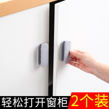厨房门an手衣柜抽屉ie璃粘贴式辅助免打孔门把手推拉门窗拉手