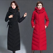 冬季新an羽绒服女中ie厚过膝显瘦韩款保暖修身轻便中青年外套