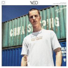 VGOan色男T恤潮en烫金印字个性莫代尔休闲港风短袖休闲夏天