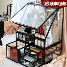北欧iaps简约储物im护肤品收纳盒桌面口红化妆品梳妆台置物架