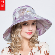 羽薇 aq士太阳帽春po彩色遮阳帽防晒防紫外线纱帽帽檐可折叠