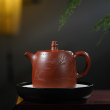 老壶 aq一厂老茶壶po顾景舟全手工刻绘大容量红泥汉铎壶