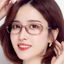近视女aq配度数防蓝po变色女镶钻全框优雅专业配镜女