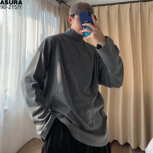 纯色高au长袖T恤男ic加大码潮流胖子体打底衫宽松春秋装成熟
