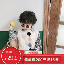 男童秋ax毛衣马甲宝md背心宝宝线衫中(小)童坎肩洋气春秋衣服潮