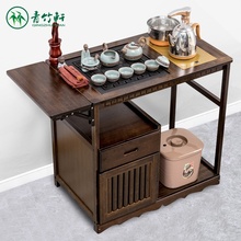 茶几简ax家用(小)茶台io木泡茶桌乌金石茶车现代办公茶水架套装