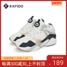 RAPayDO FUyu名 雳霹道秋季情侣式男女中帮柔软加绒休闲运动鞋