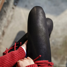 JHXba显瘦高腰加anPU皮裤2019新式女装冬季外穿哑光打底裤长裤