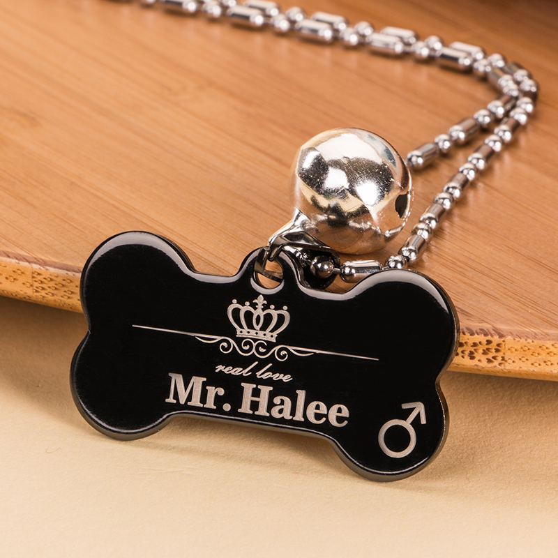 激光定制狗牌身份牌定做刻字狗狗项链铃铛饰品项圈猫吊牌宠物名牌