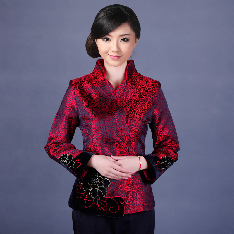枉凝眉女士唐装秋装长袖上衣女装中式外套时尚改良唐装 tw026