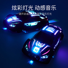 炫彩灯bd遥控跑车四nm高速车动感音乐宝宝玩具汽车男孩充电款