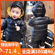 婴儿服bi装连体衣男yi季睡衣加厚可爱外出衣服婴幼儿秋冬棉服