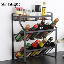 senbieyo 3ai锈钢厨房家用台面三层调味品收纳置物架
