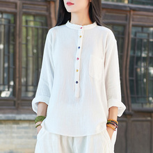 春夏长bm女亚麻上衣sb太极拳练功服晨练服