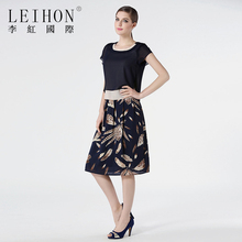 LEIbmON/李红vm式欧美简约高档品牌群子连衣裙夏W36769