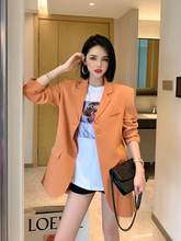 刘啦啦bs气质洋气中zp肩西装外套女春季2020新式韩款宽松潮#