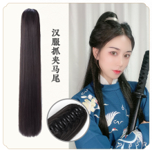 虎口抓bt马尾直发女dg汉服发包男士古风发髻COS影视古装