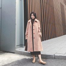 202bw年冬新式韩rf子毛呢外套女秋冬中长式加厚赫本风呢子大衣