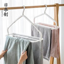 日本进ca家用可伸缩ze衣架浴巾防风挂衣架晒床单衣服撑子裤架
