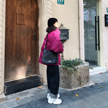 SHAcaOW202ub新式韩款轻薄宽松短式白鸭绒面包羽绒服女士(小)个子