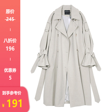【8折cb欢】风衣女kt韩款秋季BF风宽松过膝休闲薄外套