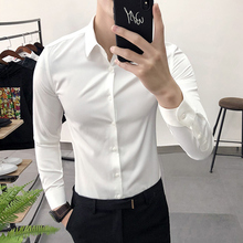 白衬衫cb长袖修身韩rw帅气伴郎服装男士兄弟团新郎结婚礼服