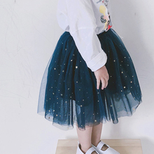 童装女ch夏星星半身am20新式纱裙蓬蓬裙宝宝公主裙网纱短裙洋气