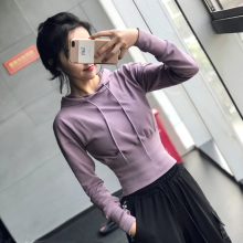 性感短cp运动上衣女d8瘦瑜伽服速干t恤跑步弹力健身长袖宽松