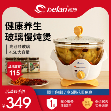 Delcqn/德朗 tg02玻璃慢炖锅家用养生电炖锅燕窝虫草药膳电炖盅