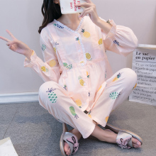 月子服ct月份9孕妇xw季薄式纯棉吸汗纱布产后吸汗喂奶春秋哺乳